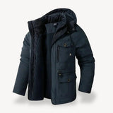 Jürgen | Herren Robuste Winterjacke mit Fleece-Futter – Marineblau