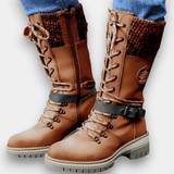 Nela | Damen Orthopädische Winterstiefel und Absatz – Braun