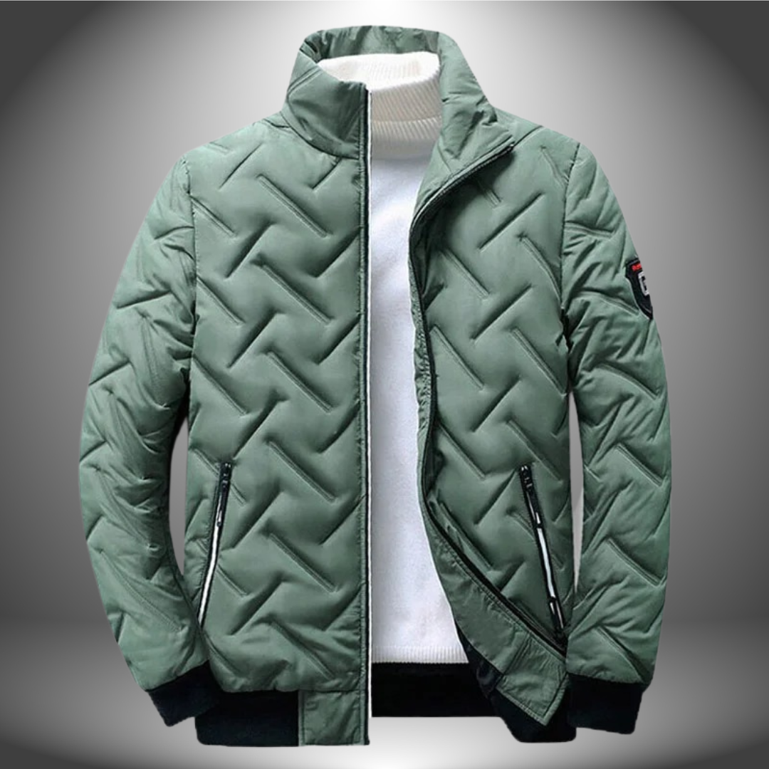 Gesteppte Pufferjacke mit hohem Kragen für Männer
