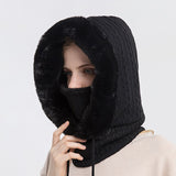 Multifunktionaler Hoodie mit Kordelzug – Schwarz