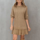 Noa | Damen Kaschmir Strickkleid – Luxuriöses Wollkleid Herbst & Winter 2026 – Khaki (Fast ausverkauft)