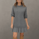 Noa | Damen Kaschmir Strickkleid – Luxuriöses Wollkleid Herbst & Winter 2026 – Grau