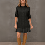 Noa | Damen Kaschmir Strickkleid – Luxuriöses Wollkleid Herbst & Winter 2026 – Schwarz