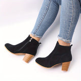 Nora | Damen Stiefeletten mit Blockabsatz – Schwarz