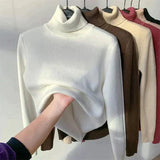 Norberta | Damen Rollkragenpullover Gefüttert Warm – Weiß