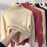 Norberta | Damen Rollkragenpullover Gefüttert Warm – Creme