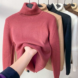 Norberta | Damen Rollkragenpullover Gefüttert Warm – Rot