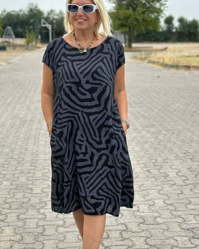 Dorothee – Weiches Baumwollkleid Mit Seitentaschen