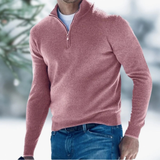 Felix | Herren Pullover mit Viertel Zip – Rosa