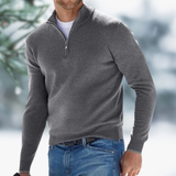 Felix | Herren Pullover mit Viertel Zip – Grau