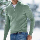 Felix | Herren Pullover mit Viertel Zip – Grün