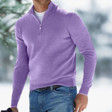 Felix | Herren Pullover mit Viertel Zip – Hellviolett