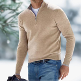 Felix | Herren Pullover mit Viertel Zip – Aprikose