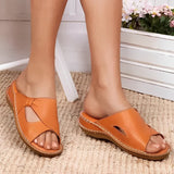 Offene Slide-Sandalen Damen – Khaki