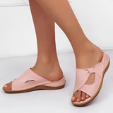 Offene Slide-Sandalen Damen – Rosa