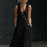 Damen-Hemdkleid mit Knöpfen – Schwarz