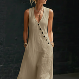 Damen-Hemdkleid mit Knöpfen – Khaki
