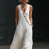 Damen-Hemdkleid mit Knöpfen – Weiß