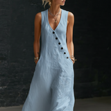 Damen-Hemdkleid mit Knöpfen – Blau