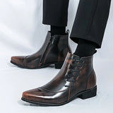 Oskar | Herren Stiefeletten Eckige Spitze Reißverschluss – Bronze