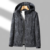 Outdoor Jacke Damen Bedruckt – Schwarz