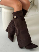 Overknee Stiefel Slouchy Damen – Braun