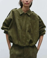 Oversize Jacke Damen – Grün