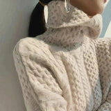 Oversize-Rollkragenpullover mit weitem Schnitt – Beige