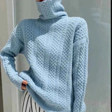 Oversize-Rollkragenpullover mit weitem Schnitt – Hellblau