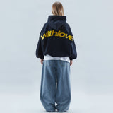 Emilia | Oversized Hoodie With Love Unisex Kapuzenpullover – Marine