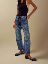 Patchwork Hose Damen – Dunkelblau