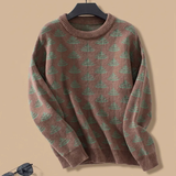 Paulina | Damen Pullover mit Weihnachtsbaum Muster und Langarm Stil – Braun