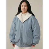 Peggy | Damen Bomberjacke mit Kapuze und Reißverschluss – Blau