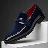 Sebastian | Penny Loafer Herren Leder Wildleder Business Slipper – Marineblau