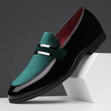 Sebastian | Penny Loafer Herren Leder Wildleder Business Slipper – Grün Schwarz