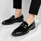 Sebastian | Penny Loafer Herren Leder Wildleder Business Slipper – Schwarz
