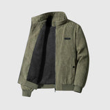 Tobias | Komfortable Sherpa Cordjacke für Männer – Army Grün