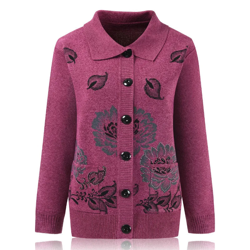 Amelia® | Elegante Strickjacke mit Blumenstickerei