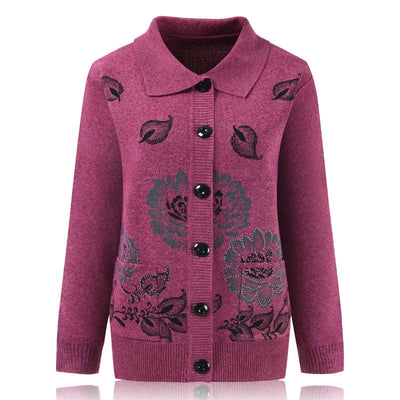 Amelia® | Elegante Strickjacke mit Blumenstickerei