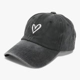 Damen Retro bestickte Baseballkappe mit verstellbarem Riemen – Schwarz