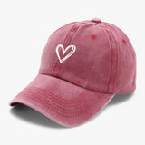 Damen Retro bestickte Baseballkappe mit verstellbarem Riemen – Weinrot