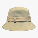 Eimerhut mit breiter Krempe – Beige Weiß