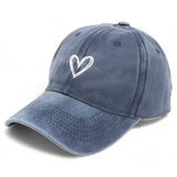 Damen Retro bestickte Baseballkappe mit verstellbarem Riemen – Blau