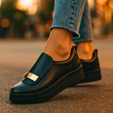 Plateau Loafer Damen – Schwarz