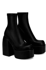 Plateau Stiefeletten Damen – Schwarz