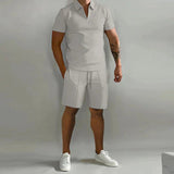 Polo Shorts Set Herren – Grau