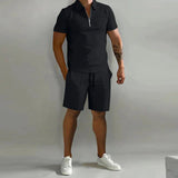 Polo Shorts Set Herren – Schwarz