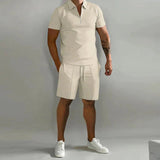 Polo Shorts Set Herren – Khaki