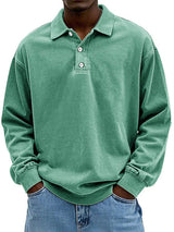 Robert | Herren Freizeit-Polo-Sweatshirt mit langen Ärmeln – Grün