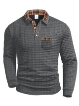 Poloshirt Herren Langarm Regular Fit – Grau